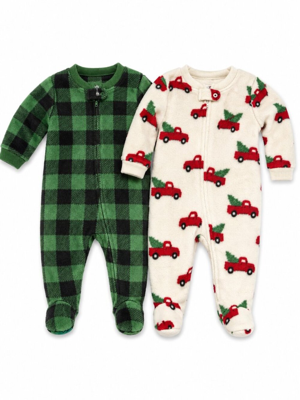 Christmas Baby Fleece Sleeper Red Truck Holiday Pajamas